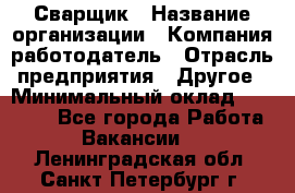 Сварщик › Название организации ­ Компания-работодатель › Отрасль предприятия ­ Другое › Минимальный оклад ­ 27 000 - Все города Работа » Вакансии   . Ленинградская обл.,Санкт-Петербург г.